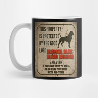 Alapaha blue blood bulldog Vintage Humorous Guard Dog Warning sign Mug